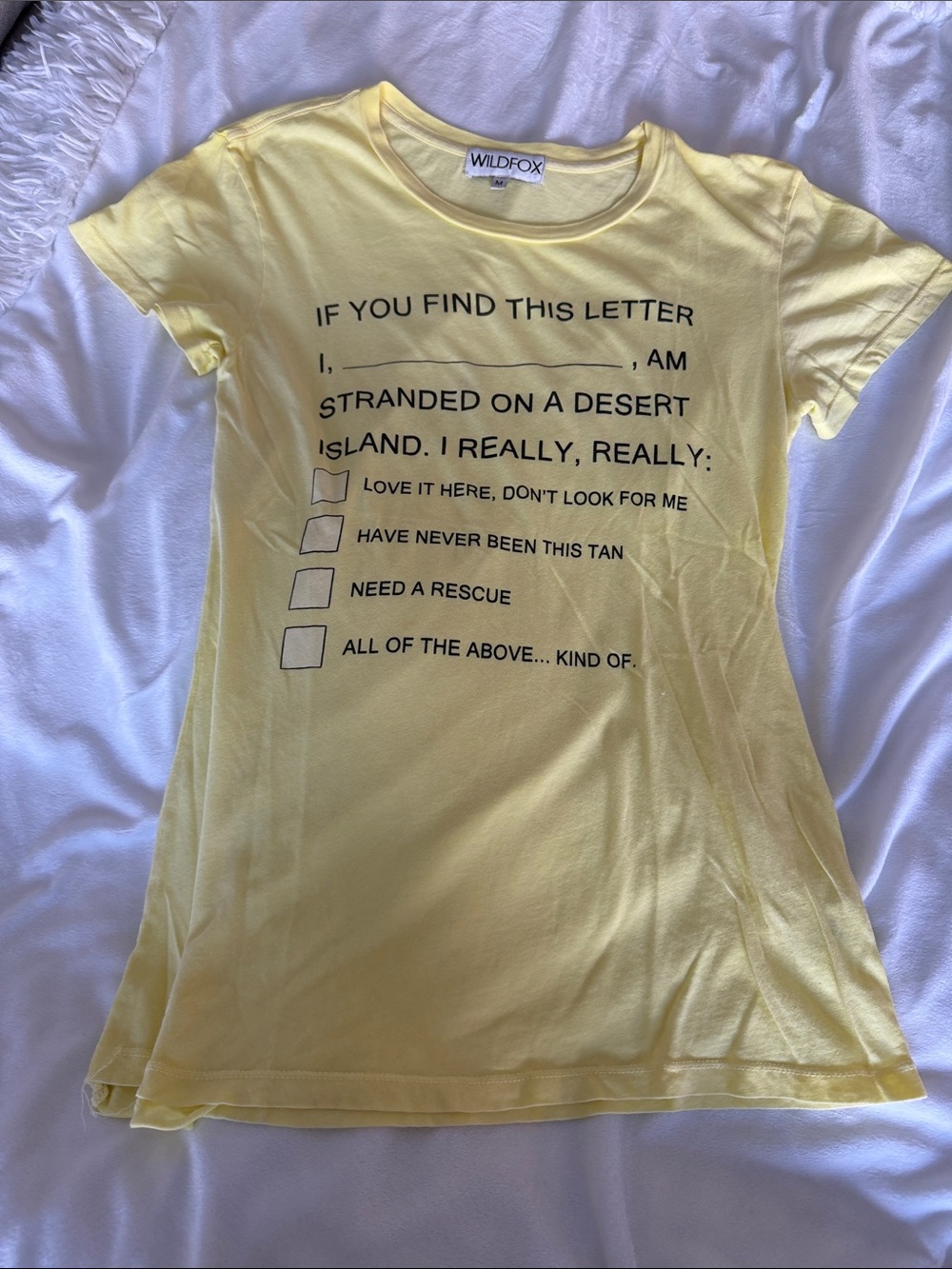 Wildfox Yellow Desert Island Graphic Tee
